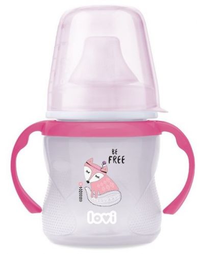 Нетечаща чашка Lovi Indian Summer girl - С мек накрайник и дръжки, 150 ml