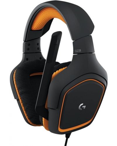 Гейминг слушалки Logitech G231 Prodigy - черни/оранжеви (разопакован) - 1