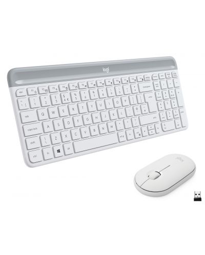 Комплект мишка и клавиатура Logitech - Combo MK470, безжичен, бял - 1