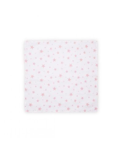 Памучна пелена Lorelli - Розови звезди, 80 х 80 cm