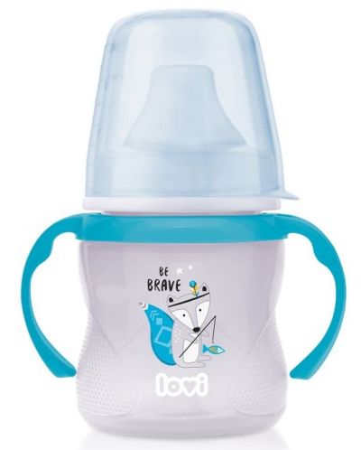 Нетечаща чашка Lovi Indian Summer Boy - С дръжки и накрайник, 150 ml