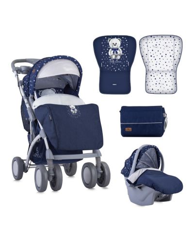 Lorelli Комбинирана количка TOLEDO SET Dark Blue Teddy Bear