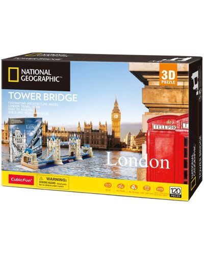 3D Пъзел Cubic Fun от 120 части - Tower Bridge, London - 4