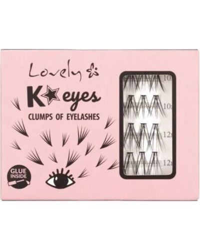 Lovely Изкуствени мигли на снопчета K Eyes, 40 броя - 1