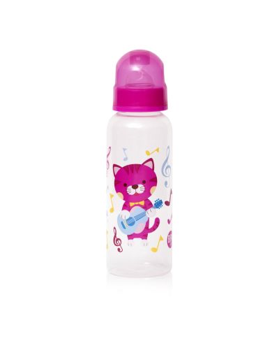 Lorelli Baby Care Шише Simple 250мл. Розово с коте