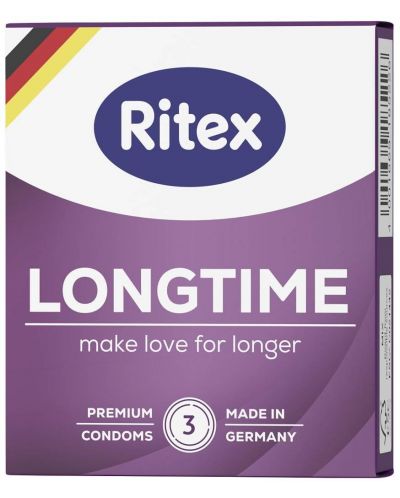 Longtime Презервативи, за естествена издръжливост, 3 броя, Ritex - 1