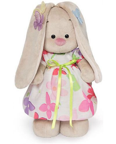 Плюшена играчка Budi Basa - Зайка Ми, с лятна рокля и пеперудки на ушите, 25 cm - 1