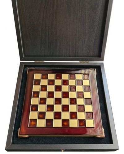Луксозен ръчно изработен шах Manopoulos, 20 х 20 cm, бордо - 1