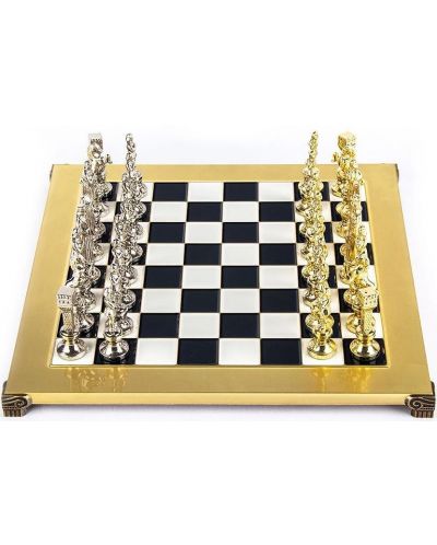 Луксозен шах Manopoulos - Ренесанс, черни полета, 36 x 36 cm - 1