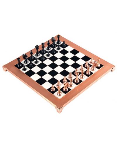Луксозен шах Manopoulos - Staunton, черно и мед, 36 х 36 - 3