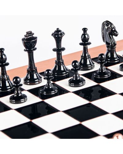Луксозен шах Manopoulos - Staunton, черно и мед, 36 х 36 - 4
