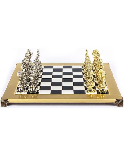 Луксозен шах Manopoulos - Ренесанс, черни полета, 36 x 36 cm - 2