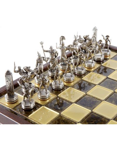 Луксозен ръчно изработен шах Manopoulos - Древногръцка митология, 34 х 34 cm - 4
