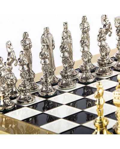 Луксозен шах Manopoulos - Ренесанс, черни полета, 36 x 36 cm - 5