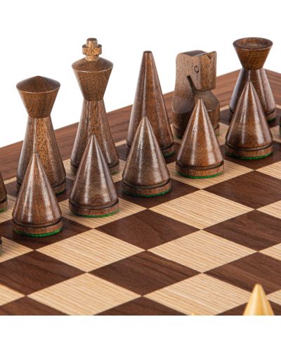 Луксозен шах Manopoulos - модернистичен, орех, 40 x 40 cm - 6