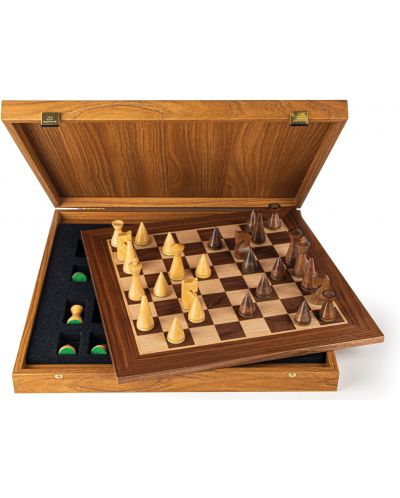 Луксозен шах Manopoulos - модернистичен, орех, 40 x 40 cm - 1