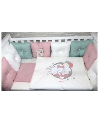 Луксозен спален комплект Bambino Casa - Pillows rosa, 12 части - 3