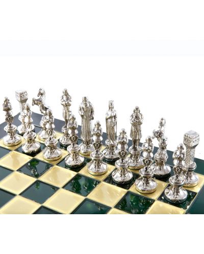 Луксозен шах Manopoulos - Ренесанс, зелени полета, 36 x 36 cm - 5