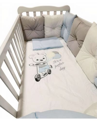 Луксозен спален комплект Bambino Casa - Pillows blu, 12 части - 1