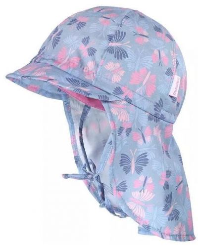 Лятна шапка с протектор Maximo - Синя, пеперуди, UPF50+, размер 55, 5-6 г - 1
