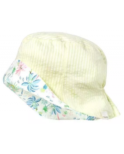 Лятна шапка с две лица Maximo - Светлозелена, цветя, UPF30+, размер 53, 3-4 г - 1