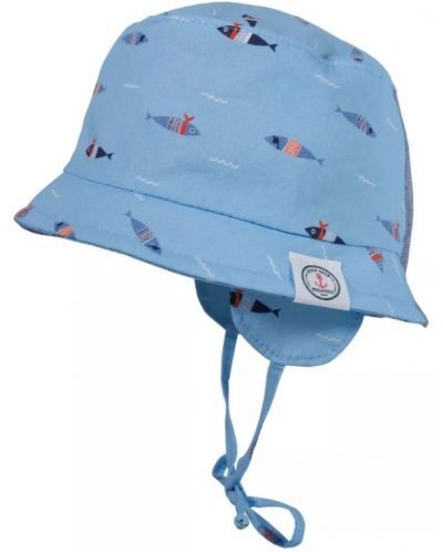 Лятна шапка с периферия Maximo - Риби, синя, UPF50+, размер 39, 2-3 м - 1