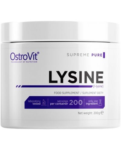 Lysine Powder, неовкусен, 200 g, OstroVit - 1