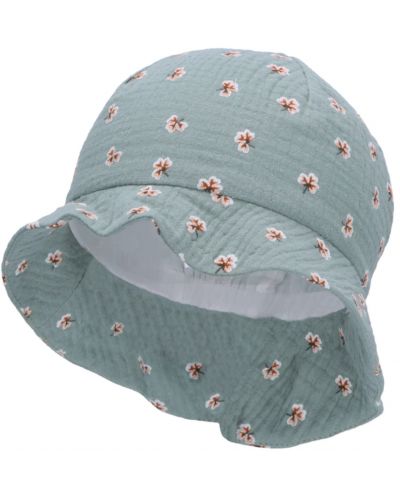 Лятна шапка с UV 50+ защита Sterntaler - С щампа на цветя, 47 cm, 9-12 м, зелена - 1