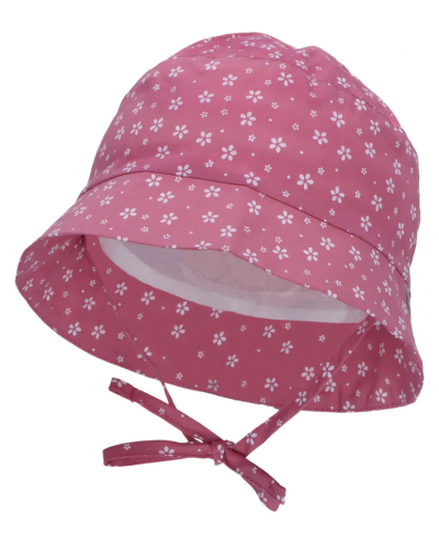 Лятна шапка с UV 50+ защита Sterntaler - Цветя, 45 cm, 6-9 месеца, розова - 1