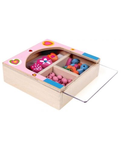Дървени мъниста Woody - В розова кутия - 2