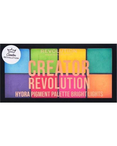 Makeup Revolution Creator Палитра за лице и очи Hydra Pigment, Bright Lights, 8 цвята - 1