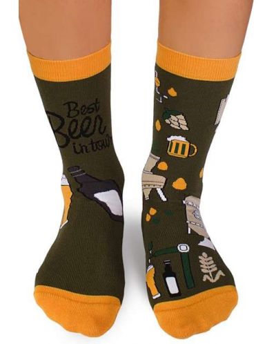 Мъжки чорапи Pirin Hill - Beer Time, размер 43-46, кафяви - 2