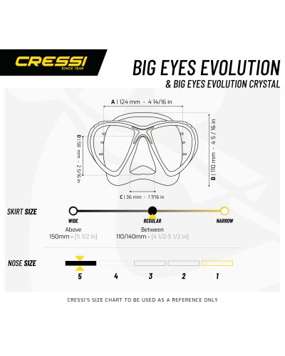 Маска за гмуркане Cressi - Big Eyes Evolution (HD Lens), черна - 2