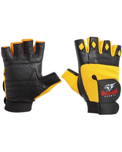 Мъжки фитнес ръкавици Armageddon Sports - Hornet , черни/жълти - 1