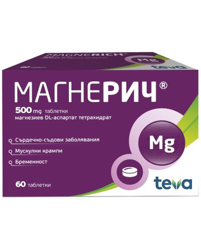 Магнерич, 500 mg, 60 таблетки, Teva - 1