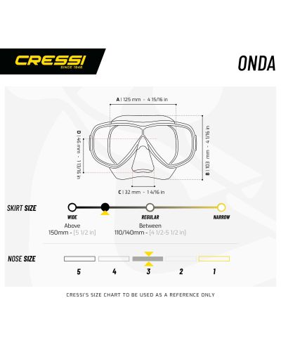 Маска за гмуркане Cressi - Onda, черна - 2