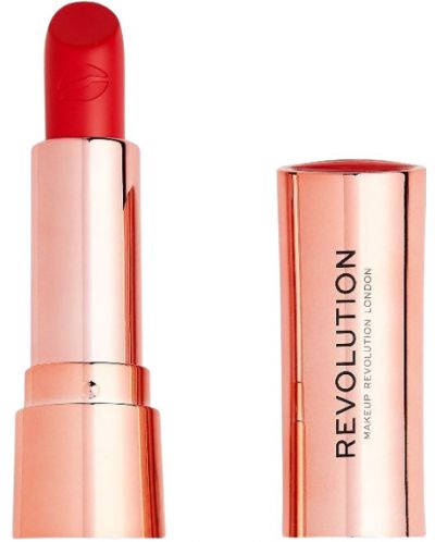 Makeup Revolution Satin Kiss Червило за устни Decadence Red, 3.5 g - 1