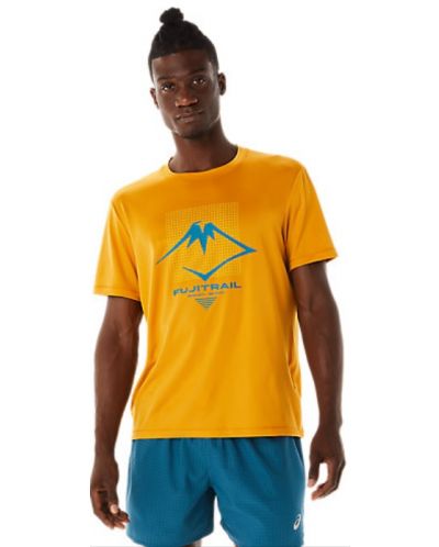 Мъжка тениска Asics - Fujitrail Logo SS Top, жълта - 3