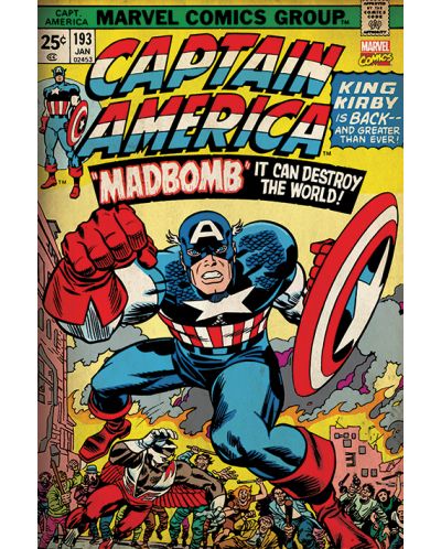 Макси плакат Pyramid - Marvel Retro (Captain America - Madbomb) - 1
