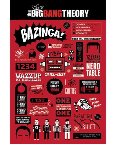 Макси плакат Pyramid - The Big Bang Theory (Infographic) - 1
