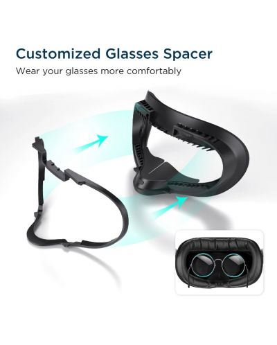 Маска за лице Kiwi Design - Facial Interface Mask, Oculus Quest 2, черна - 4