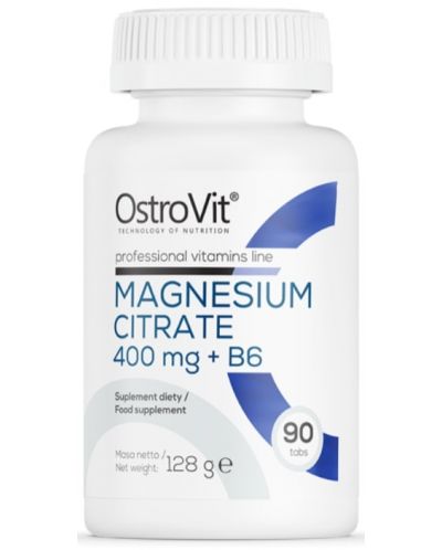 Magnesium Citrate + B6, 90 таблетки, OstroVit - 1