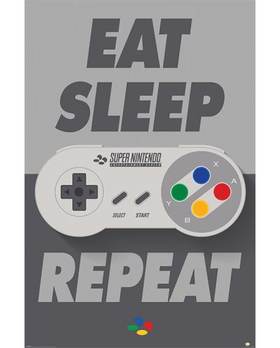 Макси плакат Pyramid - Nintendo (Eat Sleep SNES Repeat) - 1