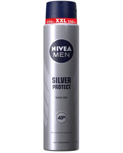 Nivea Men Спрей дезодорант Silver Protect, 250 ml - 1