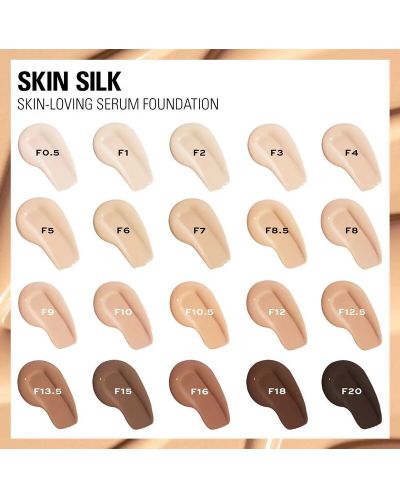 Makeup Revolution Фон дьо тен-серум Skin Silk, F5, 23 ml - 4