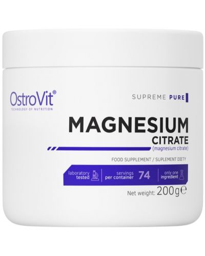 Magnesium Citrate, неовкусен, 200 g, OstroVit - 1