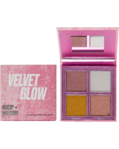Makeup Obsession Палитра хайлайт Velvet Glow, 4 цвята - 1