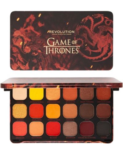 Makeup Revolution Game of Thrones Палитра сенки Flawless Mother of Dragon, 18 цвята - 1