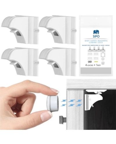 Магнитни предпазни брави за шкафове и чекмеджета Sipo - 4 броя - 4