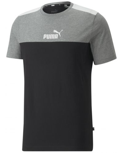 Мъжка тениска Puma - Essentials+ Block , черна/сива - 1